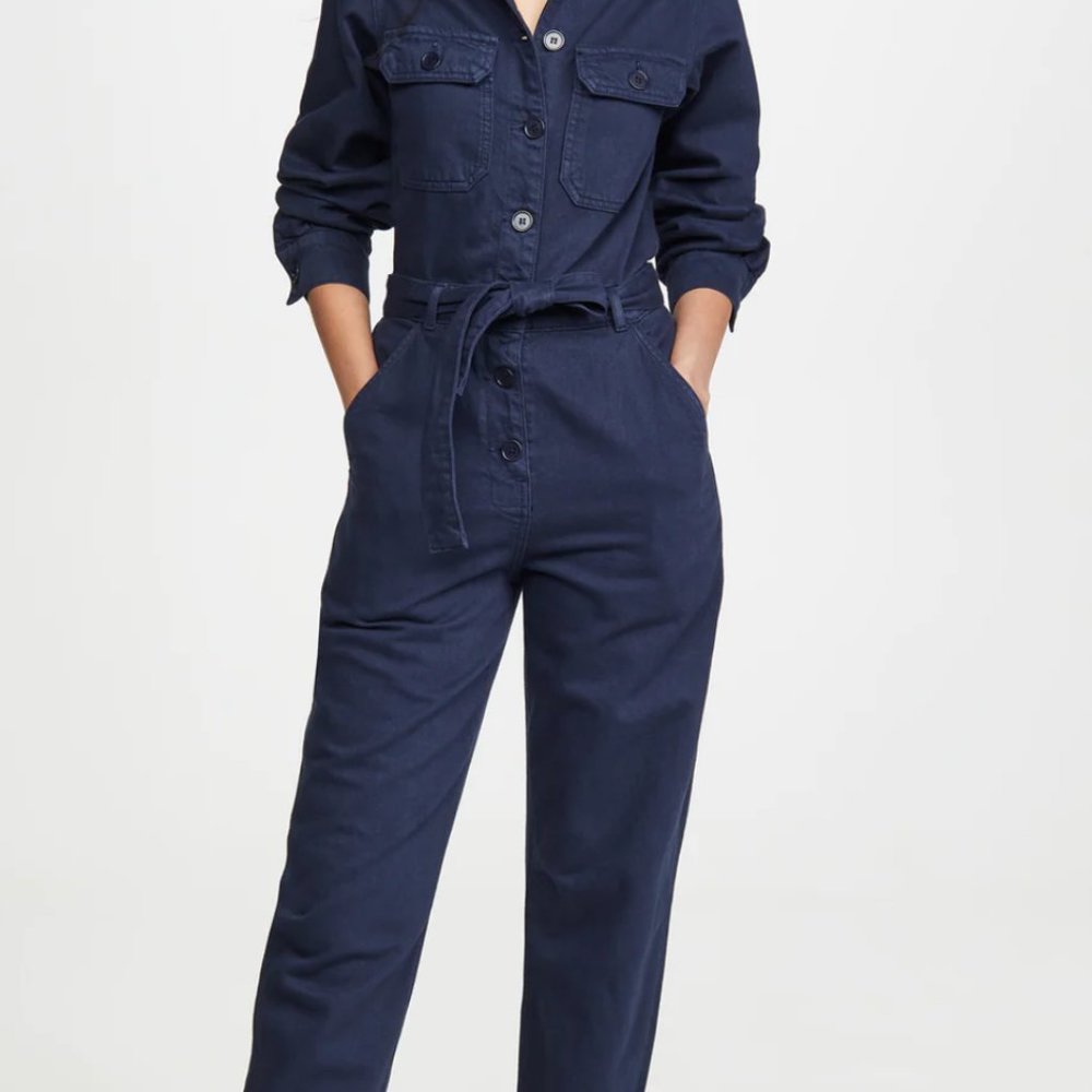 Reformation Kendall Boiler Jumpsuit, Navy